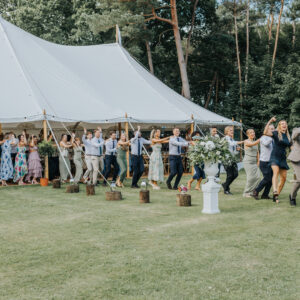 Wedding Party Outside Marquee