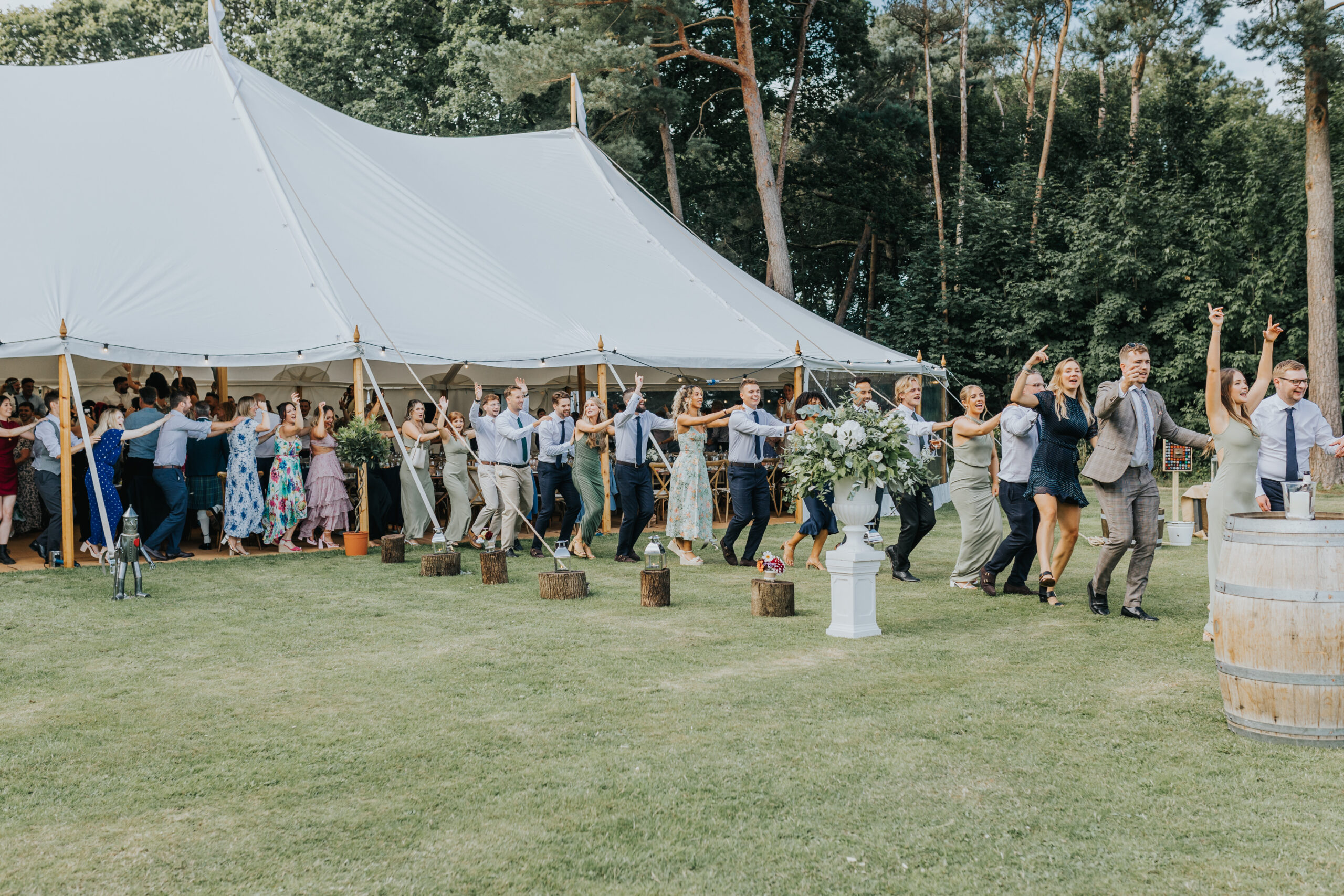 Wedding Party Outside Marquee